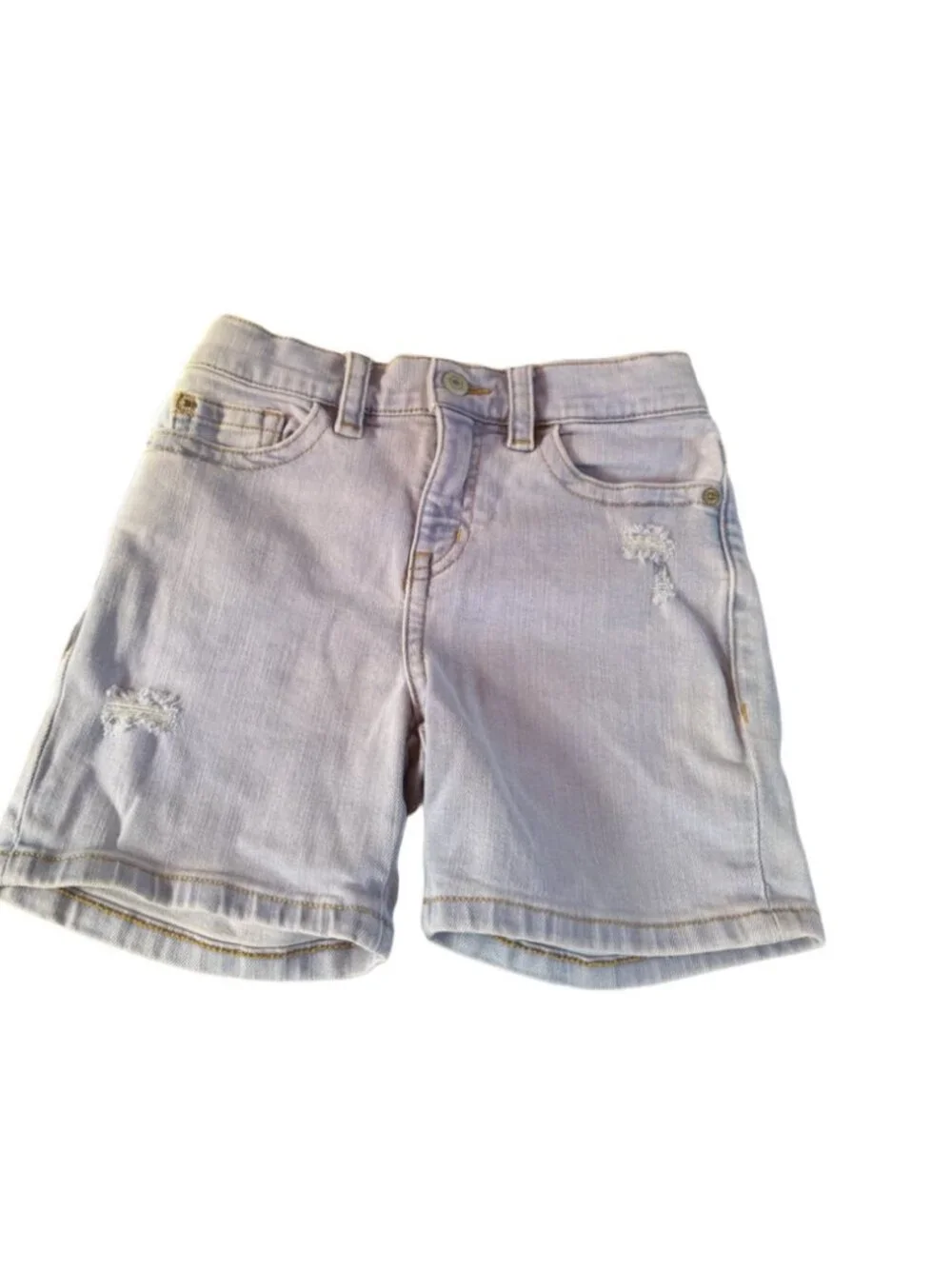 Kids Thereabouts Light Wash Denim Shorts Sz 6 Distressed Style